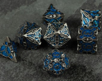 Gray Empyrean Artifact Metal Dice Set For DnD - Dice for Dungeons and Dragons, D&D, Pathfinder, TTRPGs