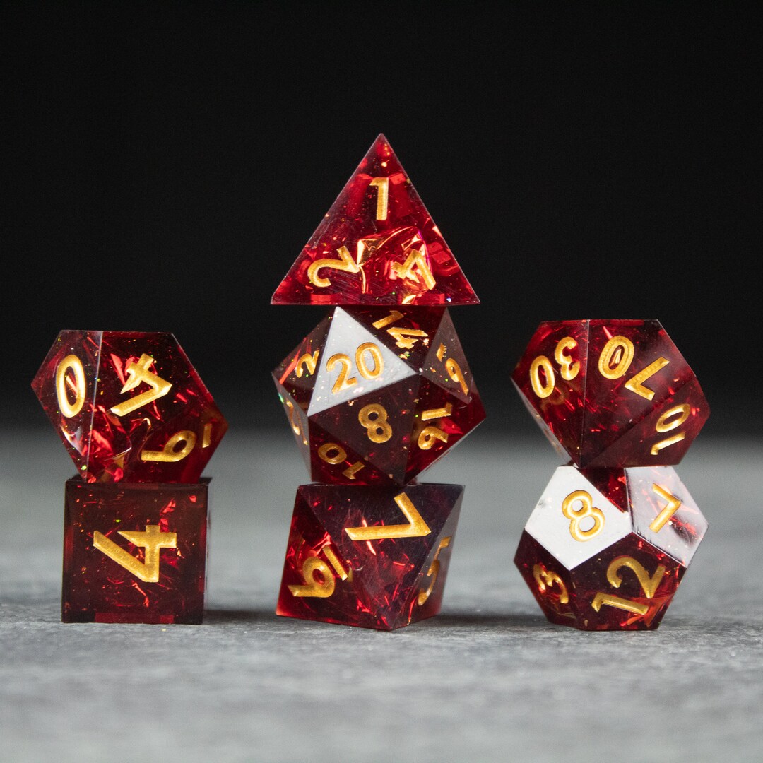 Ember Dice Set Sharp Edge Dice for D&D Etsy