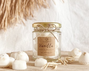 Vanilla scented soy wax melts, vegan friendly seashell wax melts, Summer scents home fragrance