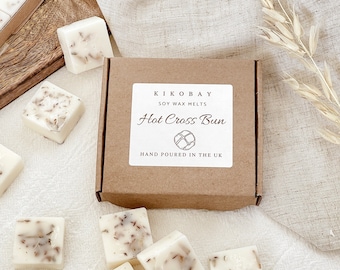 Hot Cross Bun Soy Wax Melts Box of 9 |  Easter Gifts | Highly Scented Vegan Friendly & Cruelty Free | Handmade In The UK