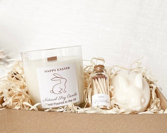 Easter soy candle gift set | Easter gifts | Hot across bun | Vanilla Caramel scented candle | Easter Bunny Candle