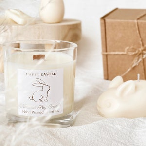 Easter soy candle gift set Easter gifts Hot across bun Vanilla Caramel scented candle Easter Bunny Candle image 2