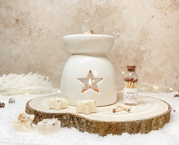 Ensemble de fondeur de cire découpé en étoile Coffret cadeau chauffe-cire  La cire de soja Christmas Star fond -  France