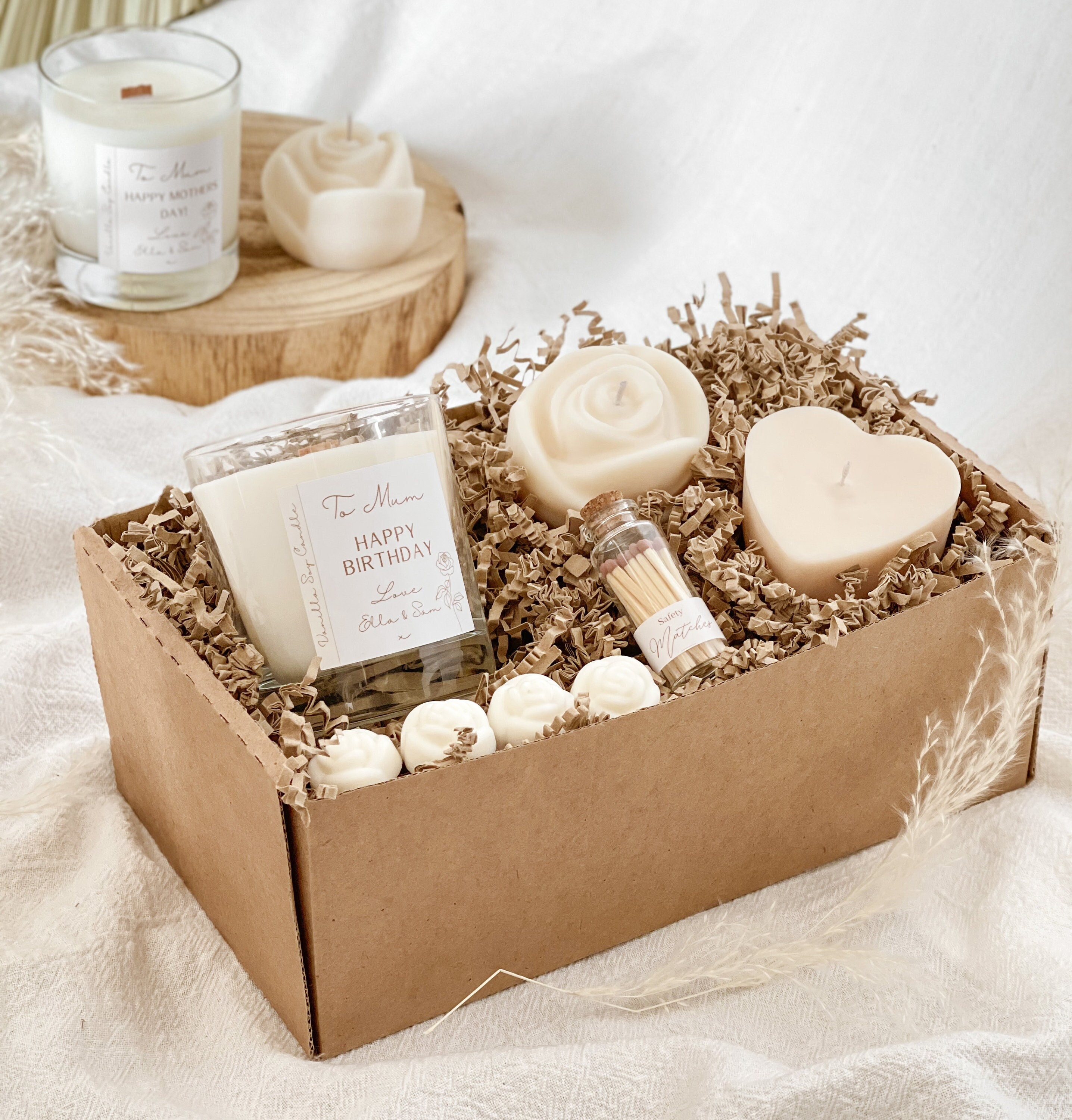 Vanilla Soy Candle Gift Set, Natural Soy Wax Seashell Candles