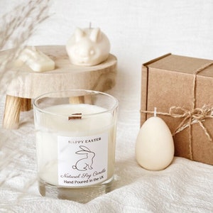 Easter soy candle gift set Easter gifts Hot across bun Vanilla Caramel scented candle Easter Bunny Candle image 5