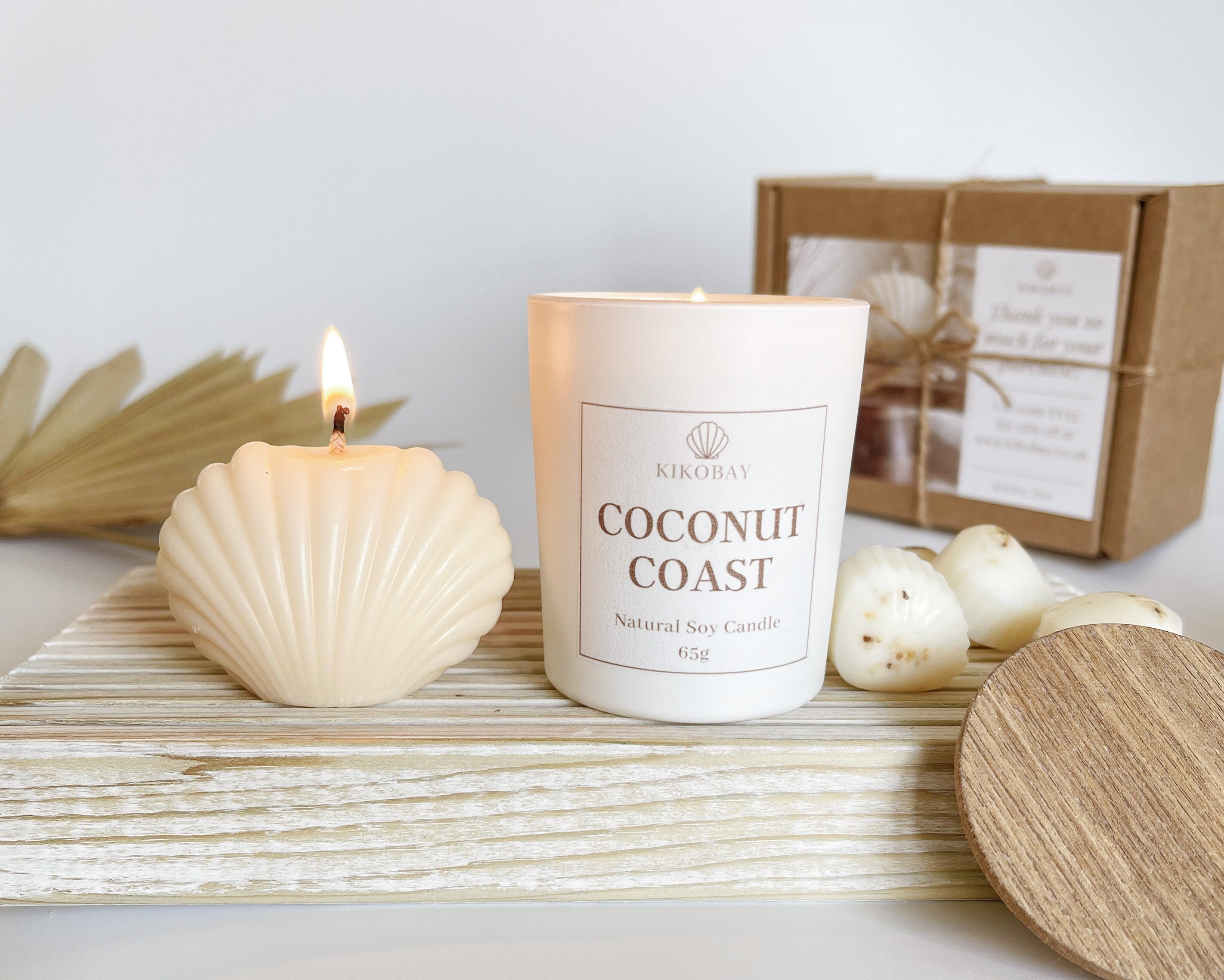 Vanilla Candle Gift Set Seashell Candle Natural Soy Wax Etsy UK