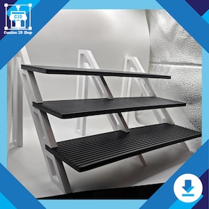 Arquivo STL de exibição de prateleiras para impressão – Riser e exibição de fornecedores para impressão 3D | Suporte para brincos, suporte para plantas, organizador de mesa, pacote STL