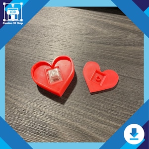 Heart Clicker Fidget Toy STL File – 3D Printable Keyboard Fidget with Tactile Keys | STL Pack for Valentine Gift, Stress Relief, Nerd Toy