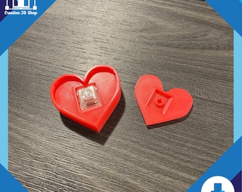 ハートクリッカーフィジェットトイ STLファイル – 触覚キー付き3Dプリントキーボードフィジェット | バレンタインギフト、ストレス解消、オタク向けおもちゃのSTLパック