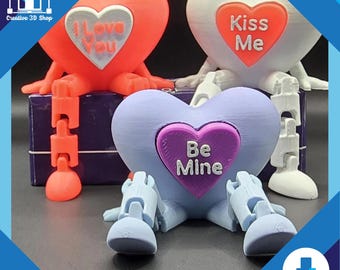 Articulated Heart STL File – 3D Printable Valentine&#39;s Fidget Toy | Custom 3D Printed Gift, Articulated Desk Toy, STL Pack, Digital Download