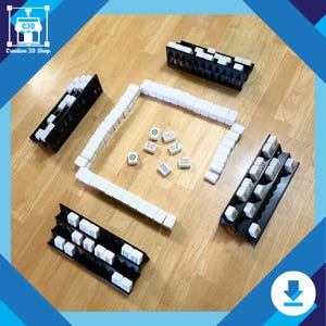 Mahjong Tile Holder STL File – 3D Printable Game Organizer for Mahjong, Rummikub, & More | Support-Free STL Download for Board Games