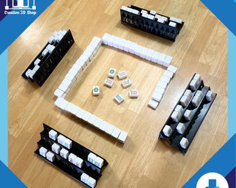 Mahjong Tile Holder STL File – 3D Printable Game Organizer for Mahjong, Rummikub, & More | Support-Free STL Download for Board Games