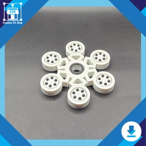 3D Printed Fidget Spinner STL File – 6-Arm Articulated Toy with Spinning Textured Discs – 3D Print File – Digital STL Pack Download