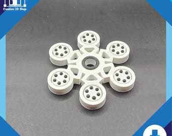 3D Printed Fidget Spinner STL File – 6-Arm Articulated Toy with Spinning Textured Discs – 3D Print File – Digital STL Pack Download