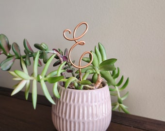 2.5" Monogram Plant Stake | Customizable Letter Initial Bouquet Stake | Calligraphy letters