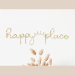 happy place wire words and sun art | Wire Sign | Wire Word Art | wire decor gift
