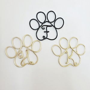 Personalized Pet Letter Ornament A‑Z | Wire Monogram Gift Tag, Pet Stocking Name, Dog Paw Ornament image 7