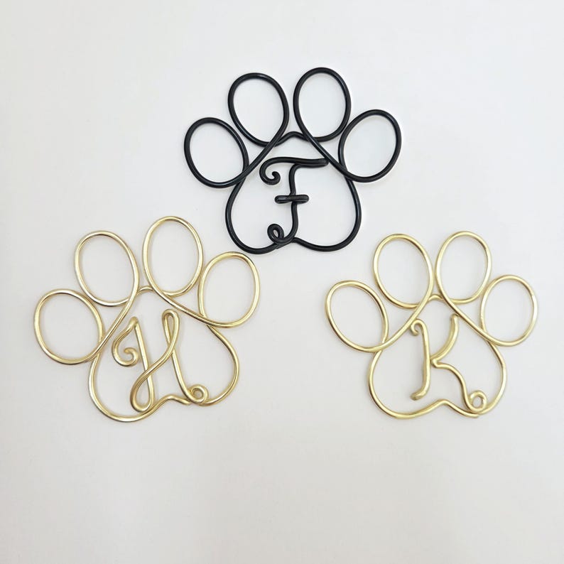 Personalized Pet Letter Ornament A‑Z | Wire Monogram Gift Tag, Pet Stocking Name, Dog Paw Ornament image 7