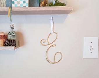 Wire Monogram Letters A-Z Initial, Metal Wire Letter with ribbon hanger