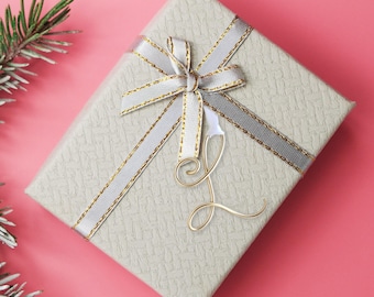 Personalized Wire Letter Gift Tag: Handmade Keepsake Ornament, Stocking Tag, Napkin Decor