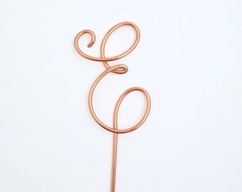 3" Monogram Plant Stake | Customizable Letter Initial Bouquet Stake |Calligraphy letters