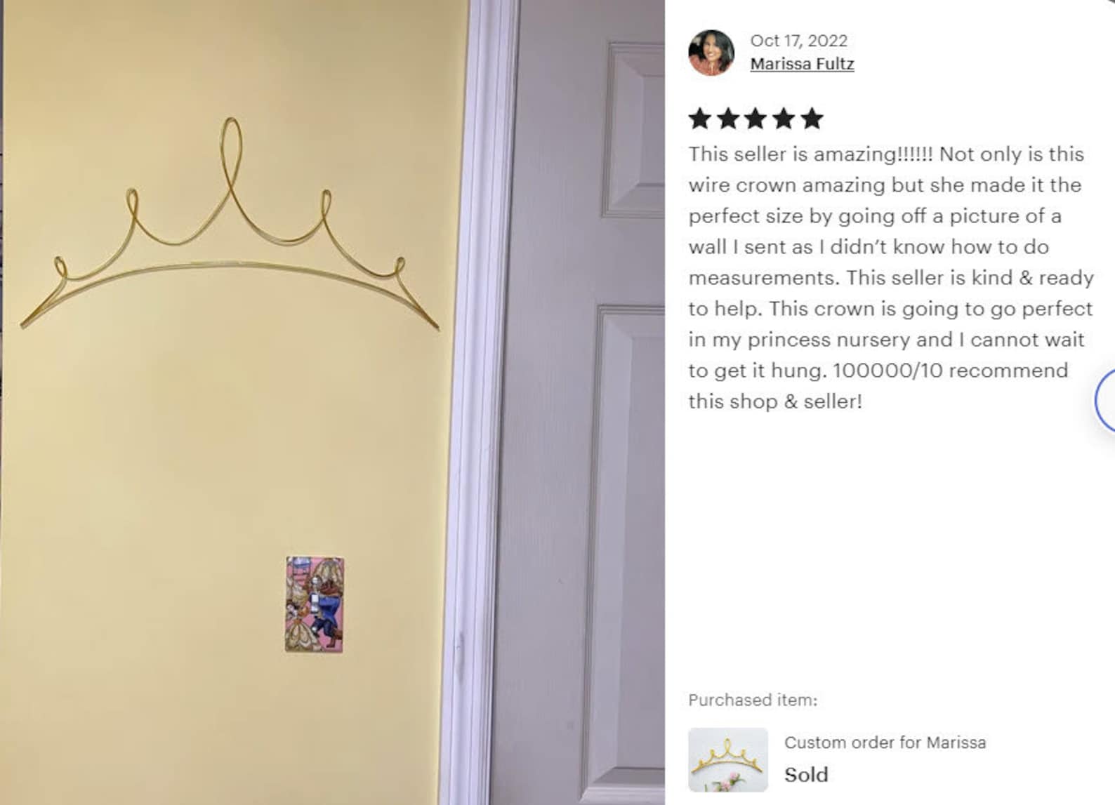 Tiara Crown Wire Wall Art Decor LARGE 20" | Princess Room Wall Art ...
