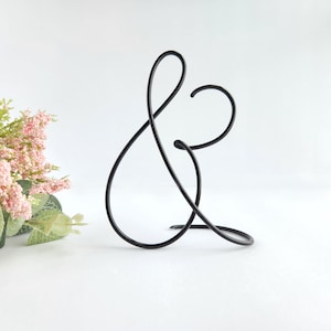 Ampersand Shelf Desk Art | Table Top And Symbol | Metal Wire Letters A-Z, Minimalist Modern Decor