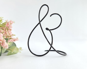 Ampersand Shelf Desk Art | Table Top And Symbol | Metal Wire Letters A-Z, Minimalist Modern Decor