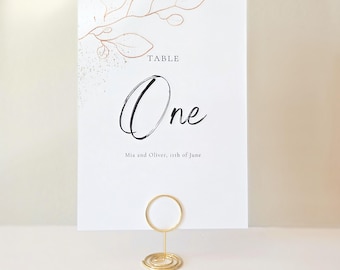 Minimalist Wire Photo Holder Stand – Spiral Base Table Number Holder – Perfect for Weddings, Events, Home or Office Decor