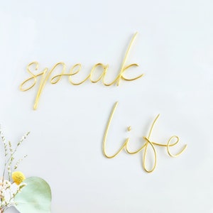 Custom Wire Words Speak Life Sign | custom wire words | Wire Sign | Wire Word Art | Metal Word Decor