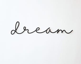 Handmade Wire 'Dream' Sign – Inspirational Wall Decor