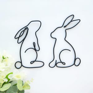 Wire Bunny Rabbit Art | bunny hutch sign
