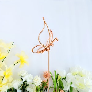 Butterfly Garden Stake | Handmade Wire Butterfly Garden Pick | plant accessory | garden décor | handmade gift for her