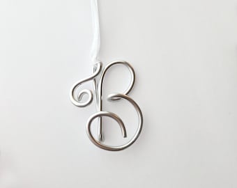 Miniature Personalized Letter Ornament A‑Z | Wire Monogram Gift Tag, Place Setting Name, Stocking Name Tag, Secret Santa Gift