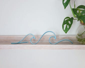Ocean Wave Wire Art: Handmade Tabletop Shelf Decor