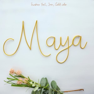 Custom Wire Words Sign Sunshine Font | Wire Name | Wire Sign | Wire Word Art | Metal Word Decor| Housewarming | Nursery Name