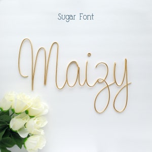 Custom Wire Words Sign Sugar Font | Wire Name | Wire Sign | Wire Word Art | Metal Word Decor| Housewarming | Nursery Name