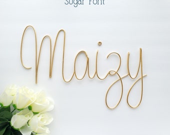 Custom Wire Name Sign | Sugar Font, Metal Word Art