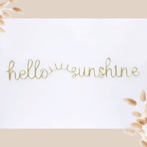hello sunshine wire words and sun art | Wire Sign | Wire Word Art | wire decor gift