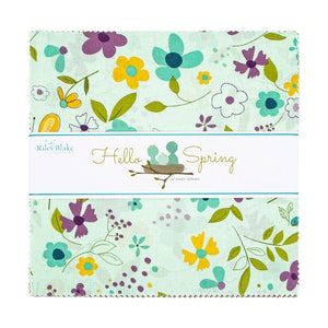 Hello Spring 10 inch Stacker Layer Cake Fabric Precut Riley Blake Design