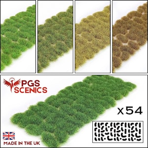 Model Static Grass Tufts Irregular 4mm - Model Scenery Mini Wargame Train Railway OO/HO