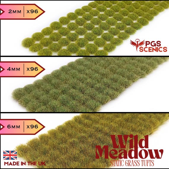 Phoenix Games Studio Drab Std 4mm Static Grass Tufts - Model Railway & Wargame Scenery