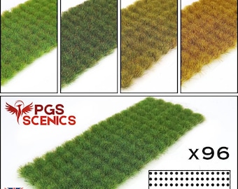 Static Grass Tufts – Miniature Model Scenery, Wargame Terrain (x96 Tufts)