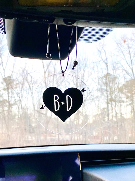Valentines Day Gift Personalized Name Heart Car Ornament - Etsy