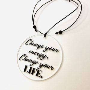 Personalized QUOTE car hanging accessory-rearview mirror hanging decor - custom quote - interior car accessories