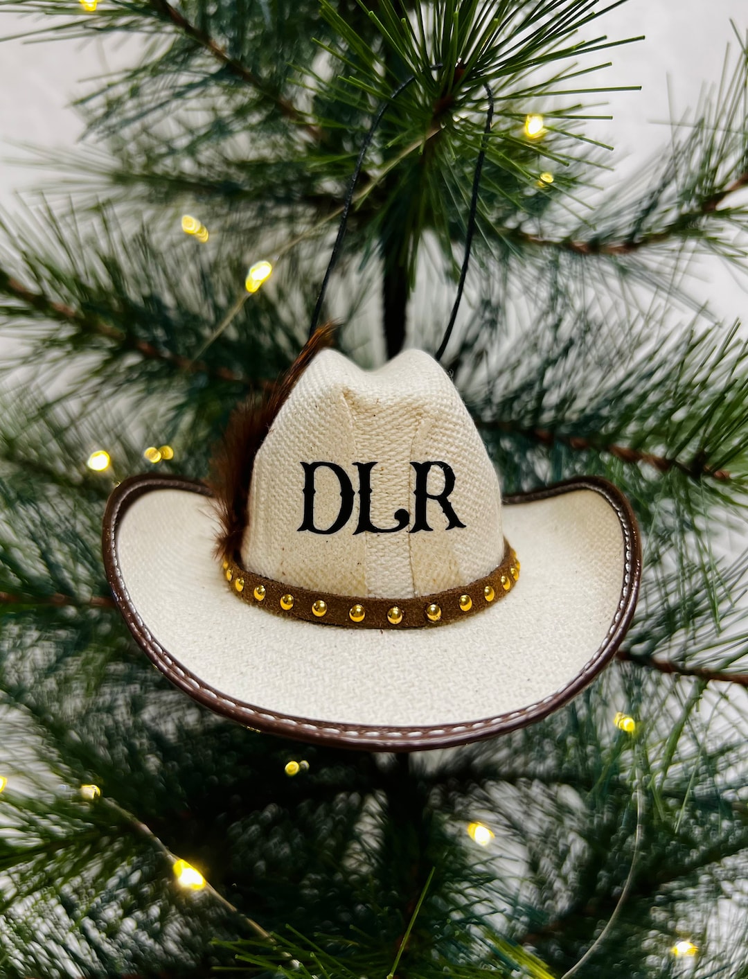 Cowboy Hat Christmas Tree Decoration Add Your Initials Cowboy Hat Ornament Cowgirl Hat Country