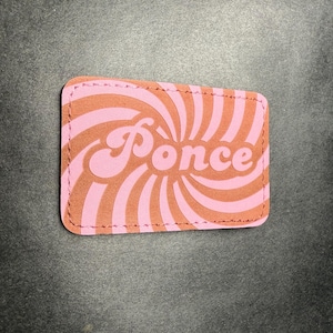 Personalized Bag Patch 2x3 inch – Name Tag, Retro Swirl patch for bags - hook and loop