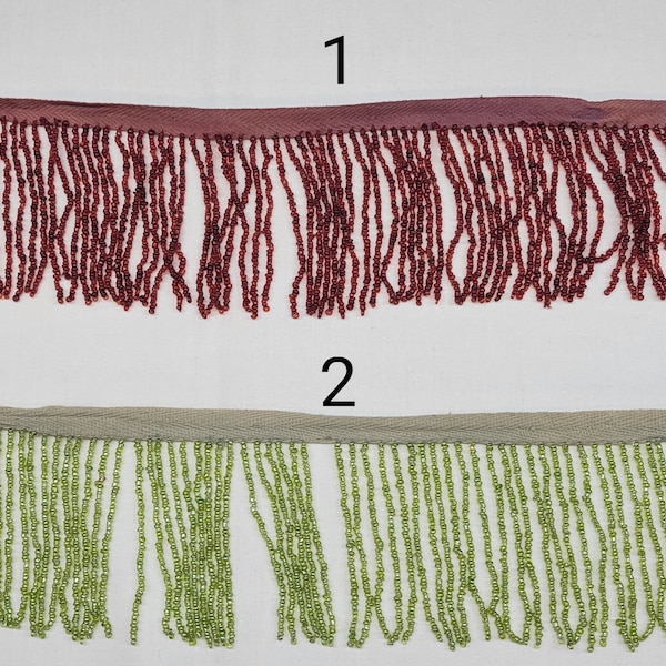 3" Glass Bead Fringe- 4 Colors- By the Yard - SKU40684