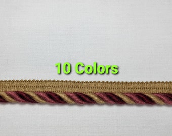 3/8" 3 Ply Cord w/Lip- 10 Colors- By the Yard - SKU21956