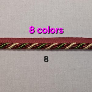 1/4" Cord w/Lip- 8 Colors- By the Yard - SKU21761